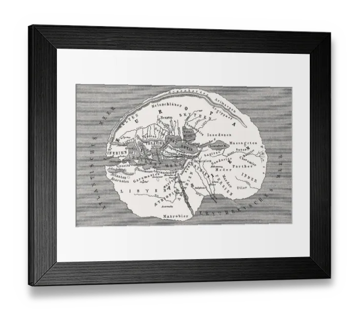Framed Print : World map by Herodotus of Halicarnassus