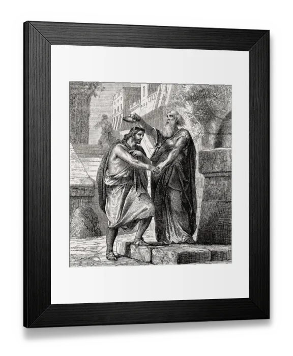 Framed Print : Samuel anoints Saul as king, Old Testament Framed Print : Samuel anoints Saul as king, Old Testament