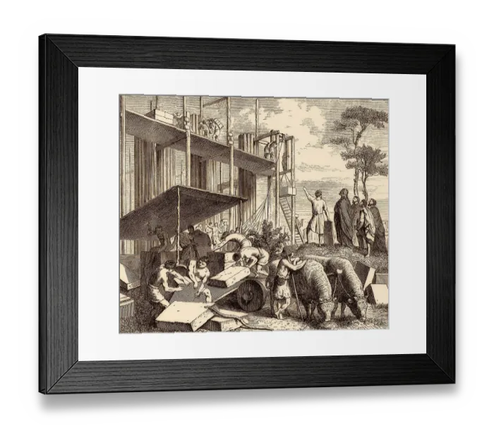 Framed Print : Servius Tullius building a temple to Diana on the Aventine Hill Framed Print : Servius Tullius building a temple to Diana on the Aventine Hill