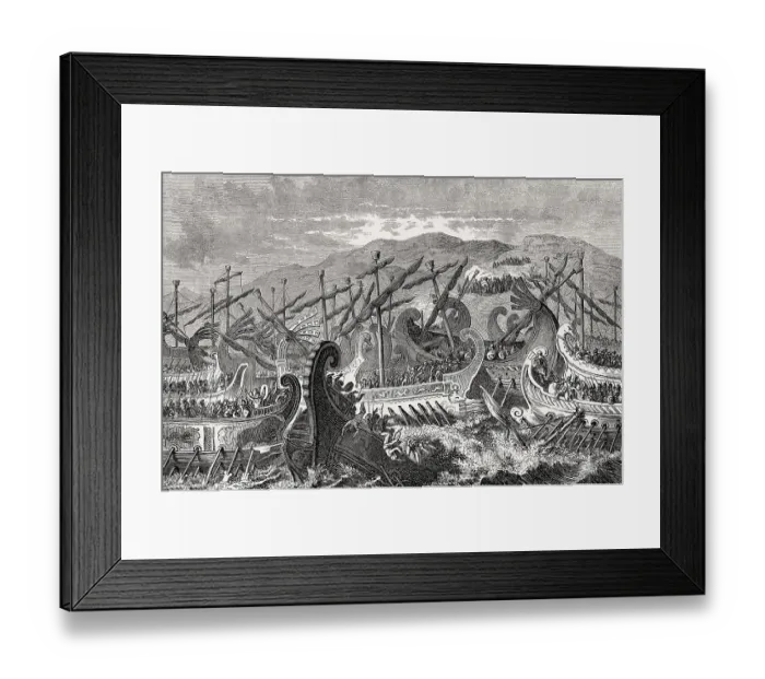 Framed Print : The Battle of Salamis in 480 BC fought between Greek city-states and the Persian Empire