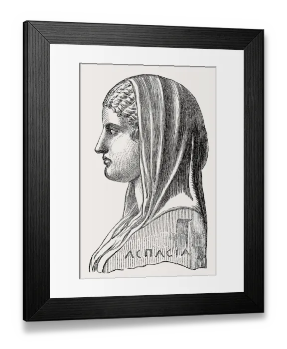 Framed Print : Aspasia, c. 470 - c. 420 BC, an influential immigrant to Classical-era Athens