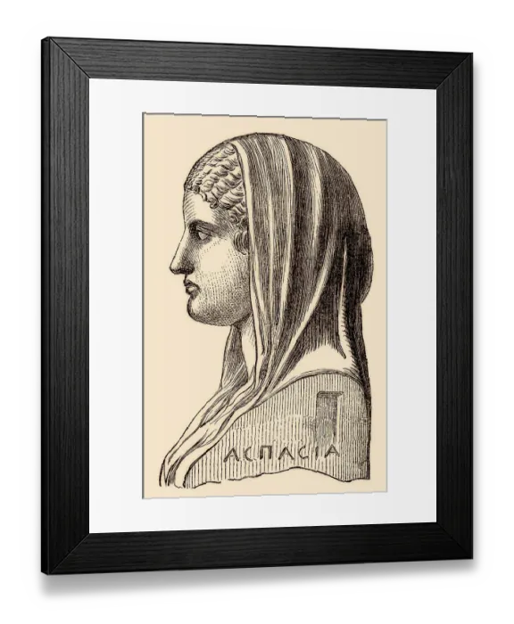 Framed Print : Aspasia, c. 470 - c. 420 BC, an influential immigrant to Classical-era Athens