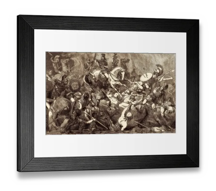 Framed Print : The Syracusan cavalry killing the Athenian soldiers