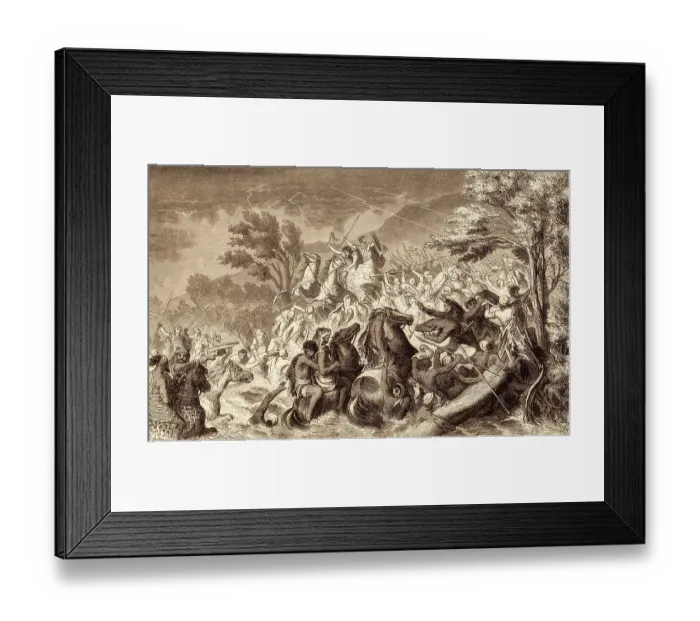 Framed Print : The Battle of the Crimissus, between Carthaginian and Syracusan armies in 339 BC