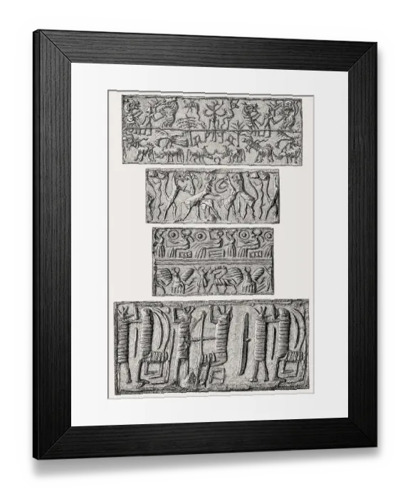 Framed Print : Old Babylonian cylinder seals, Mesopotamia Framed Print : Old Babylonian cylinder seals, Mesopotamia
