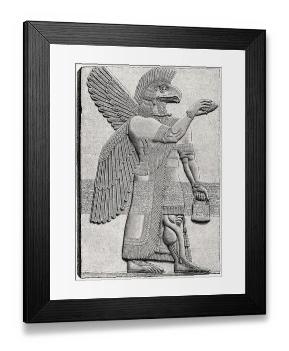 Framed Print : Old Babylonian Winged Genius, Mesopotamia Framed Print : Old Babylonian Winged Genius, Mesopotamia