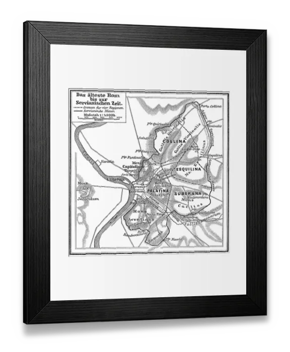 Framed Print : Map of ancient Rome, Italy, Europe
