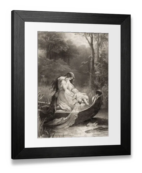 Framed Print : Ottilie, scene from the novel Elective Affinities