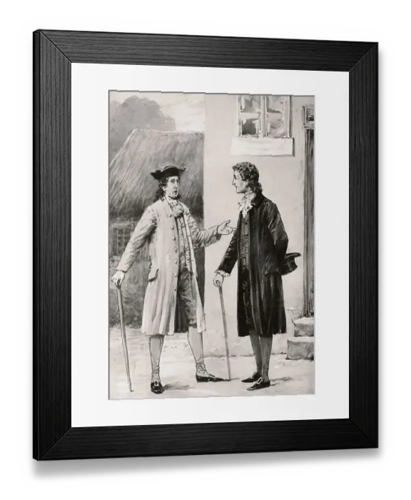 Framed Print : The pastor meets the judge, Hermann and Dorothea