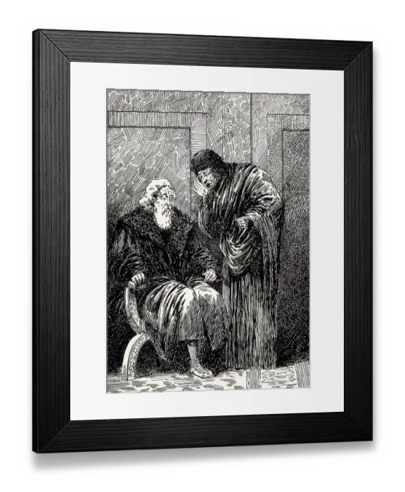 Framed Print : The personification of Care with Faust