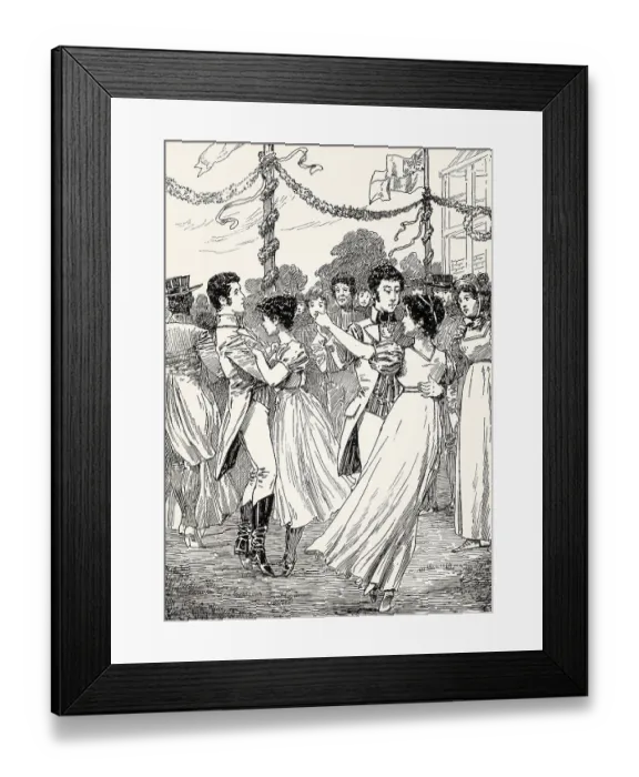 Framed Print : Dancing, Ottilie, Eduard, Charlotte and the Captain Framed Print : Dancing, Ottilie, Eduard, Charlotte and the Captain