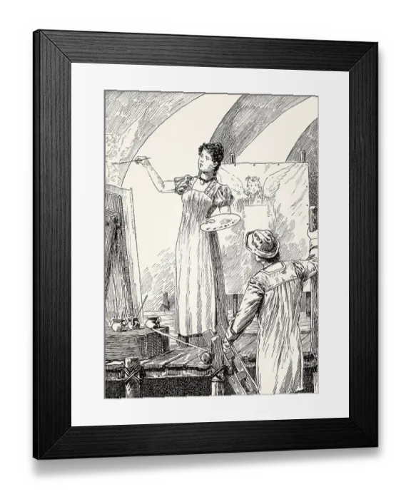 Framed Print : Ottilie and the architect, scene from the novel Elective Affinities Framed Print : Ottilie and the architect, scene from the novel Elective Affinities