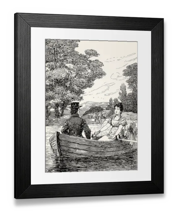 Framed Print : Ottilie and Lord, scene from the novel Elective Affinities Framed Print : Ottilie and Lord, scene from the novel Elective Affinities
