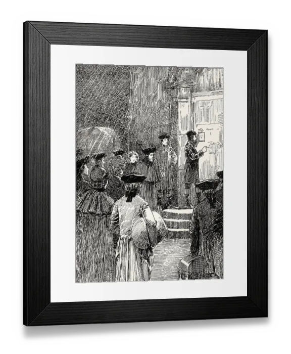 Framed Print : The count takes on the actors Melina in his castle