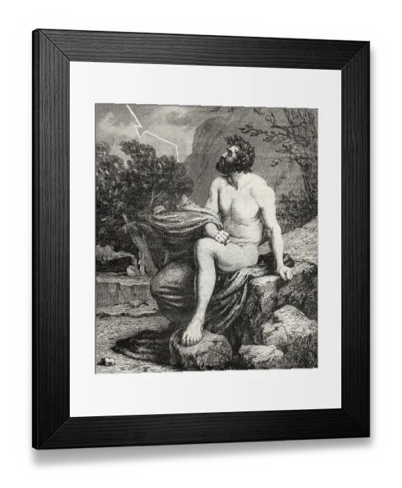 Framed Print : Scene from PROMETHEUS, a poem by Johann Wolfgang von Goethe Framed Print : Scene from PROMETHEUS, a poem by Johann Wolfgang von Goethe