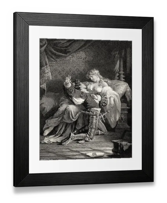 Framed Print : ACT V. SCENE VIII. Adelaide's Bedchamber Framed Print : ACT V. SCENE VIII. Adelaide's Bedchamber