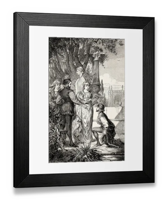 Framed Print : Tasso's coronation of poetry by Leonore Sanvitale and Eleonora d'Este