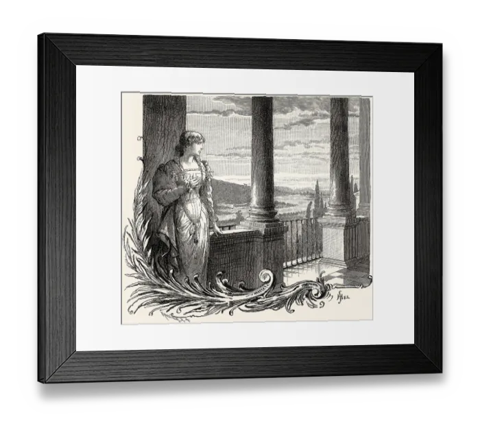 Framed Print : ACT III. SCENE I. Princess, scene from Torquato Tasso