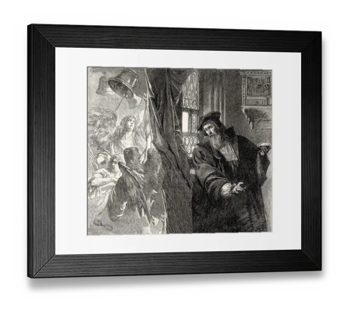 Framed Print : Faust, The ringing of bells, and choral voices