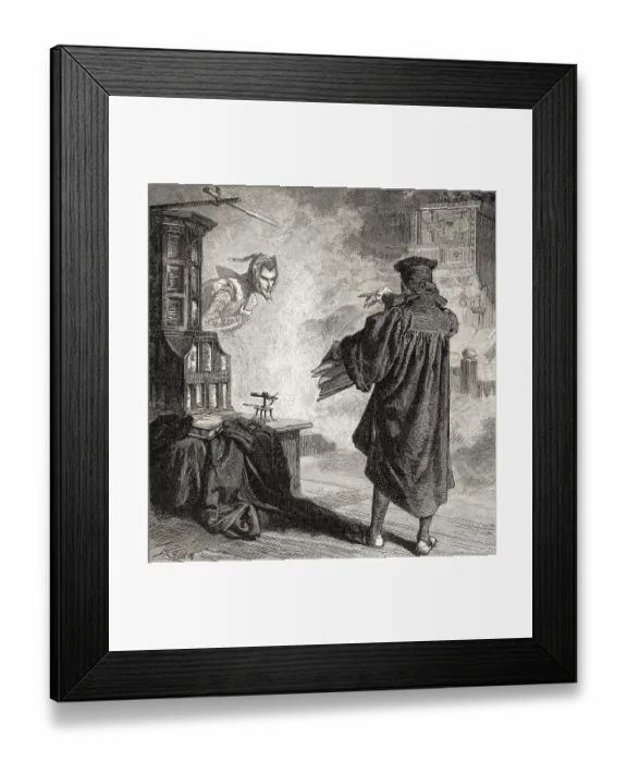 Framed Print : The vision of faust, first part of the tragic play Faust by Johann Wolfgang von Goethe Framed Print : The vision of faust, first part of the tragic play Faust by Johann Wolfgang von Goethe