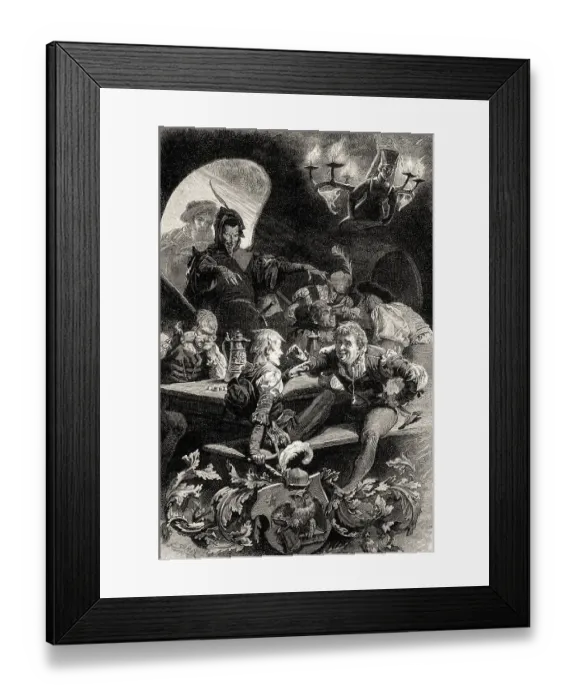 Framed Print : Drunken students in Auerbach's Cellar in Leipzig