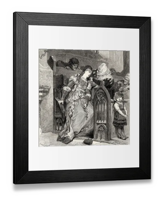Framed Print : Gretchen with the Evil-Spirit, first part of the tragic play Faust by Johann Wolfgang von Goethe