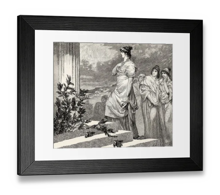 Framed Print : Helen's arrival at the palace of Menelaus in Sparta