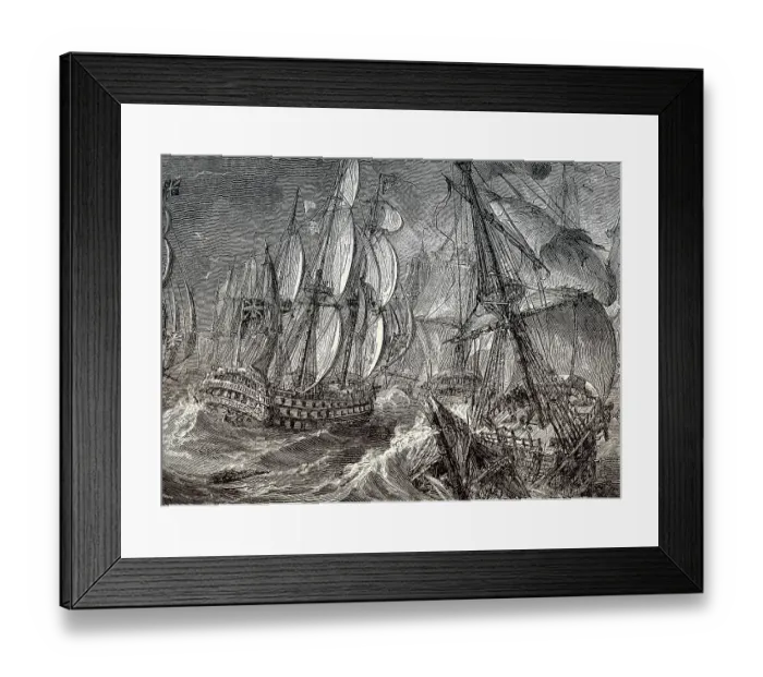 Framed Print : The Battle of Quiberon Bay, Seven Years War