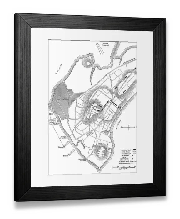 Framed Print : Plan of the Battle of Bunker Hill