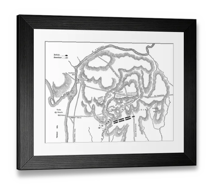 Framed Print : Plan of the Battle of White Plains