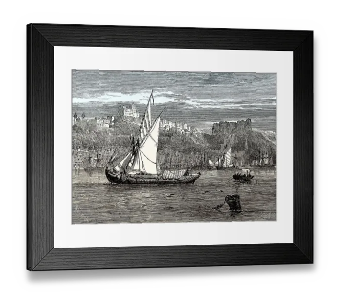 Framed Print : Historical view of Porto, 18th century