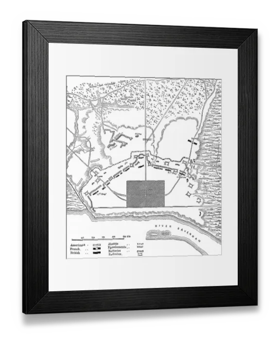 Framed Print : Plan of the siege of Savannah, 1779