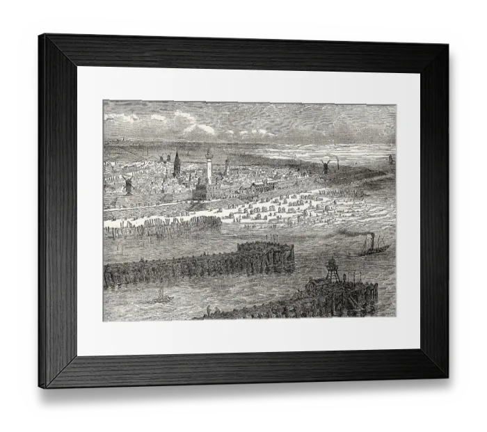 Framed Print : Historical view of Ostend, Flanders