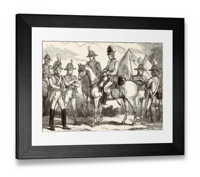 Framed Print : British military uniforms, 19th century