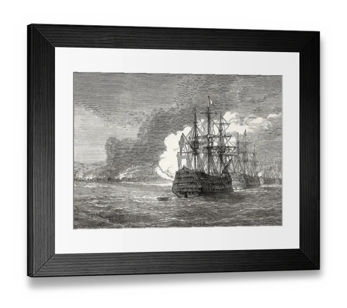 Framed Print : Burning of Roseau, 1805, Commonwealth of Dominica