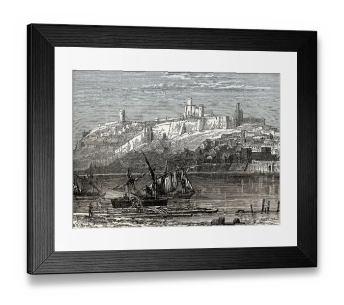 Framed Print : Historical view of Badajoz, early 19th century