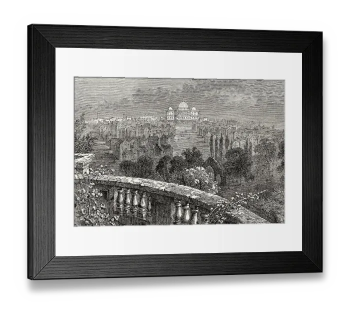 Framed Print : View from the White House to the original Capitol building completed in 1800