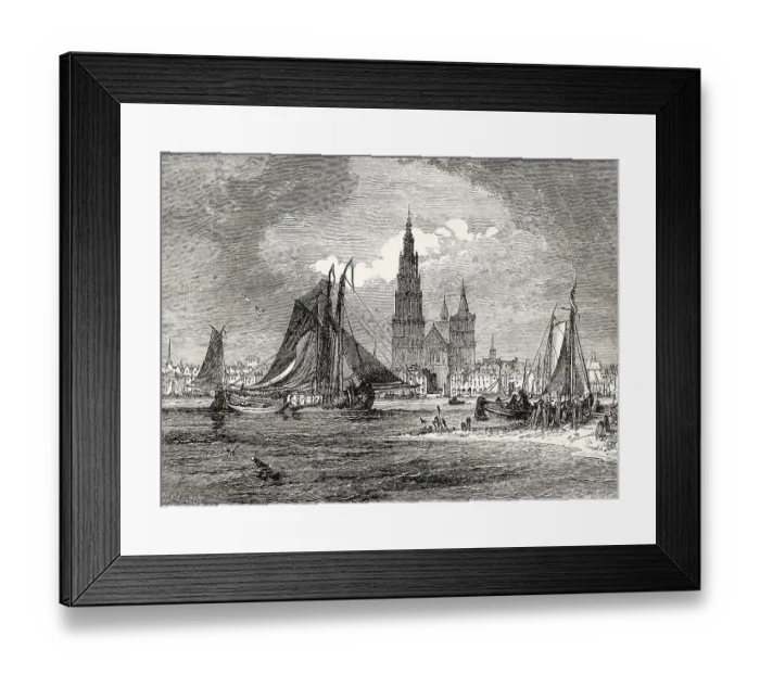Framed Print : Historical view of Antwerp, Flanders