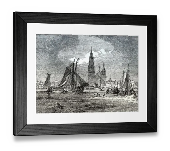 Framed Print : Historical view of Antwerp, Flanders