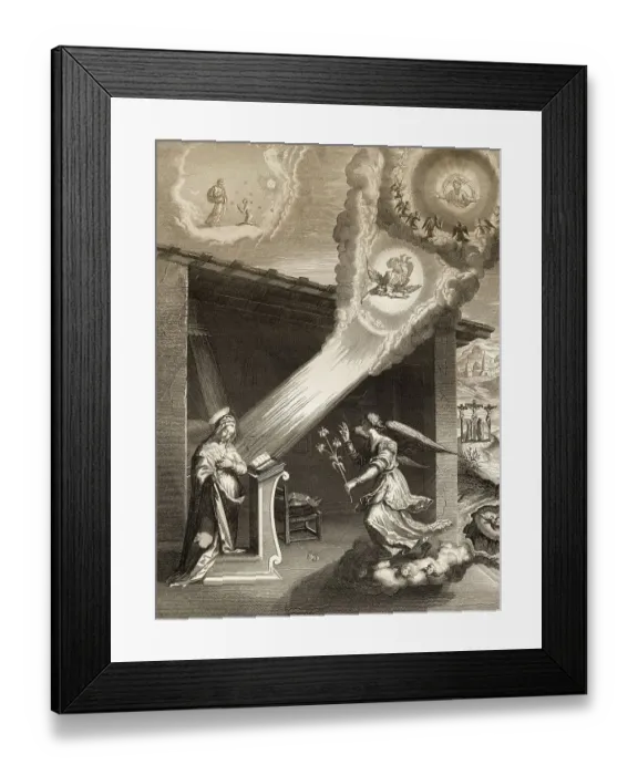 Framed Print : The Angel Gabriel brings the message to Mary about Jesus birth