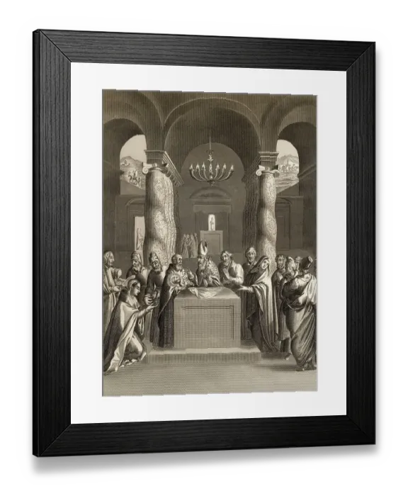 Framed Print : The Purification of Jesus, steel engraving Framed Print : The Purification of Jesus, steel engraving