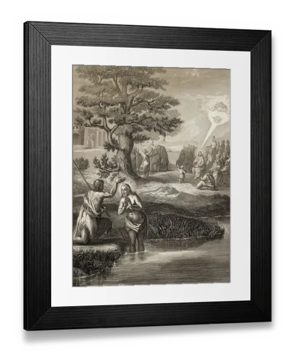 Framed Print : Baptism of Jesus by John the Baptist at the Jordan river Framed Print : Baptism of Jesus by John the Baptist at the Jordan river