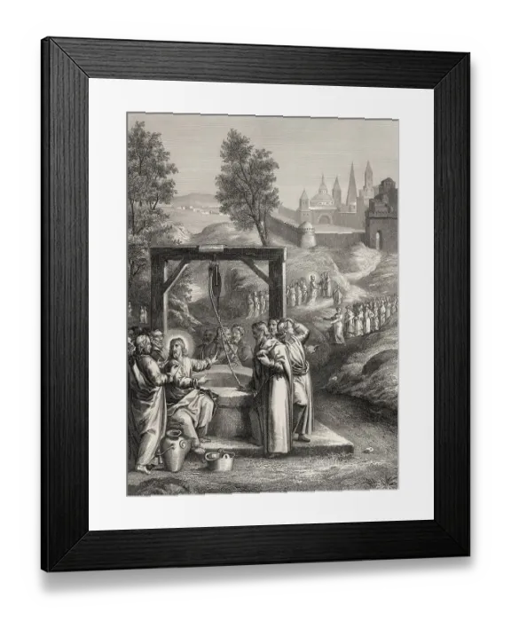 Framed Print : Jesus talks with a Samaritan woman