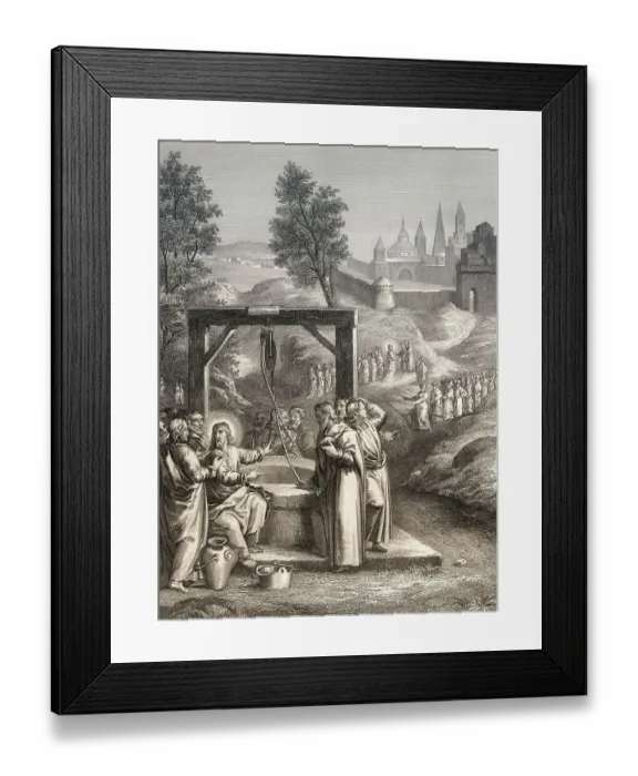 Framed Print : Jesus talks with a Samaritan woman Framed Print : Jesus talks with a Samaritan woman