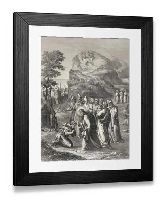 Framed Print : Jesus cleansing a leper, Miracle of Jesus Framed Print : Jesus cleansing a leper, Miracle of Jesus