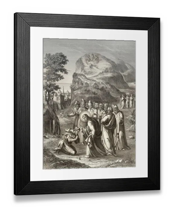 Framed Print : Jesus cleansing a leper, Miracle of Jesus Framed Print : Jesus cleansing a leper, Miracle of Jesus
