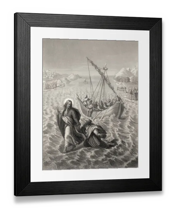 Framed Print : Jesus walking on the water, New Testament
