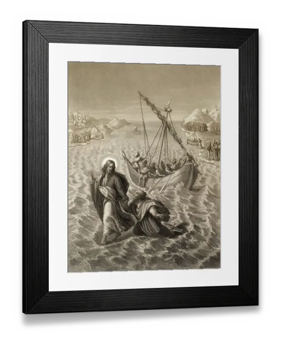 Framed Print : Jesus walking on the water, New Testament Framed Print : Jesus walking on the water, New Testament