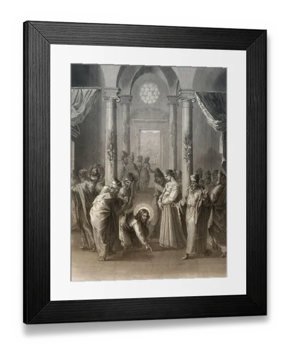 Framed Print : Trial of the adulterous woman, New Testament