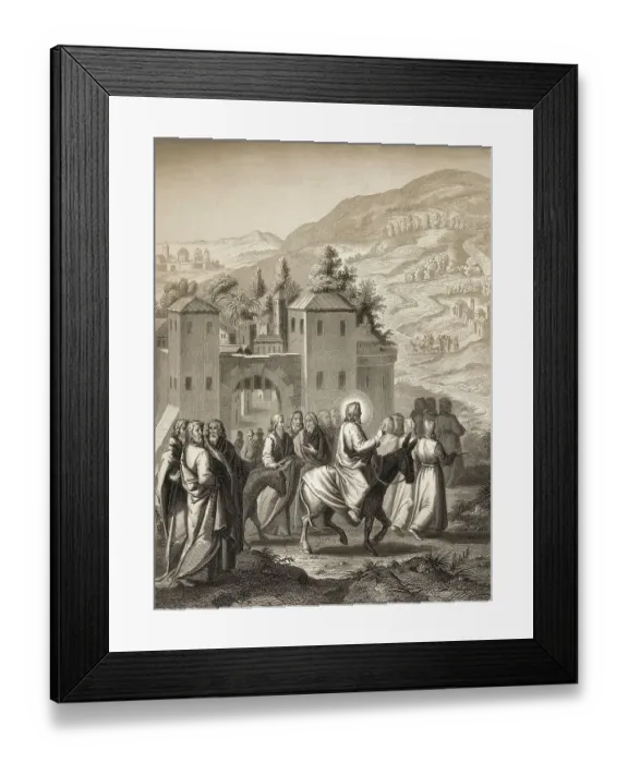 Framed Print : Jesus riding a donkey to Jerusalem Framed Print : Jesus riding a donkey to Jerusalem